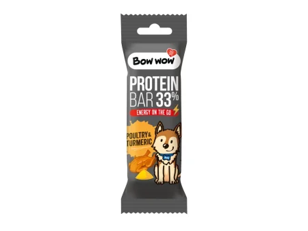 Recompense si Delicii pentru Caini - Bow Wow Baton Proteic cu Pasare si Turmeric 32 Gr