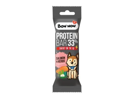 Recompense si Delicii pentru Caini - Bow Wow Baton Proteic cu Somon si Ierburi 32 Gr