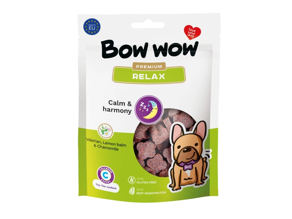 Caini - Bow Wow Recompense pentru Caini Relax Beef Monoprotein 60 Gr