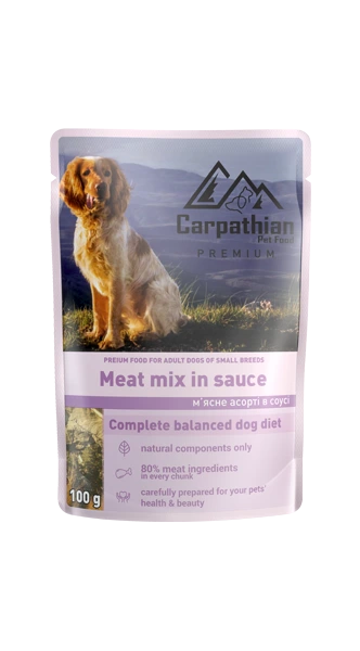 Carpathian Pet Food - Carpathian Dog Adult Small Breed Mix in Sos 100 Gr