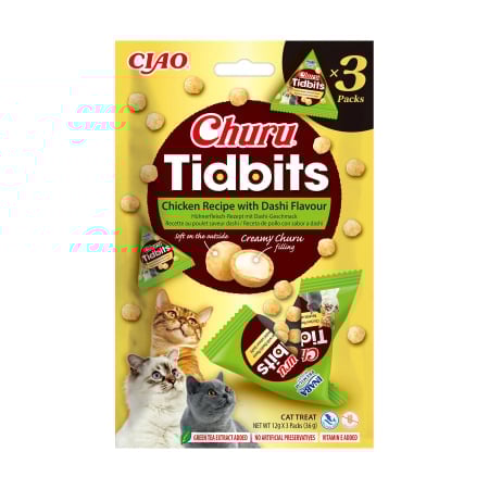 Recompense si Delicii pentru Pisici - Churu Cat Tidbits Recompense pentru Pisici cu Pui si Dashi 3 Buc