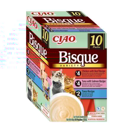 Ciao Churu Bisque Variety cu Ton, Pui si Vita, Ton si Somon 10 Buc [2]
