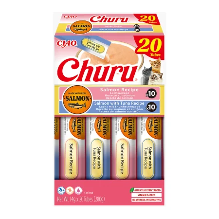Recompense si Delicii pentru Pisici - Ciao Churu Cat Variety cu Somon si Ton 20 Buc