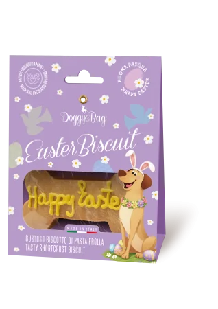 Recompense si Delicii pentru Caini - Doggyebag Happy Easter Biscuit Artizanal in Forma de Os pentru Caini 30 Gr
