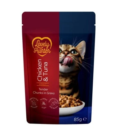 Lovely Hunter - Lovely Hunter Hrana Umeda cu Pui si Ton pentru Pisici Adulte 85 Gr