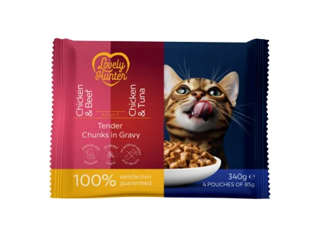 Lovely Hunter - Lovely Hunter Hrana Umeda cu Pui-Ton si Pui-Vita 4x85 Gr