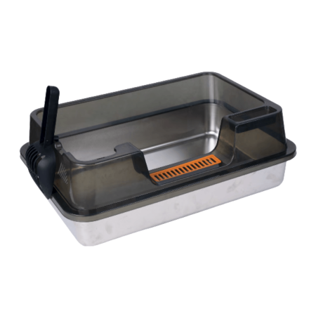 Litiere si Accesorii - Pawise Litiera Stainless Steel Litter Box cu Lopatica 60x40x27 Cm​​​​​​​
