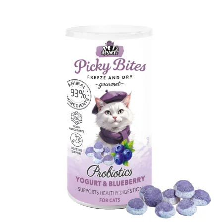 Pisici - Pet’s Dessert Recompense Picky Bites Probiotics cu Iaurt si Afine