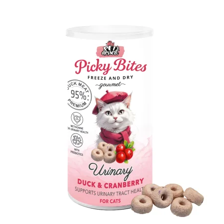 Recompense si Delicii pentru Pisici - Pet’s Dessert Recompense Picky Bites Urinary cu Rata si Merisoare