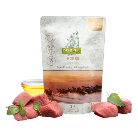 Caini - Pouch Isegrim Dog Adult Monoprotein cu Carne de Cal 410 Gr