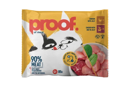 Proof - Proof Multipack Hrana Umeda pentru Pisici cu Pui si Pui/Vita in Jeleu 4x85 Gr