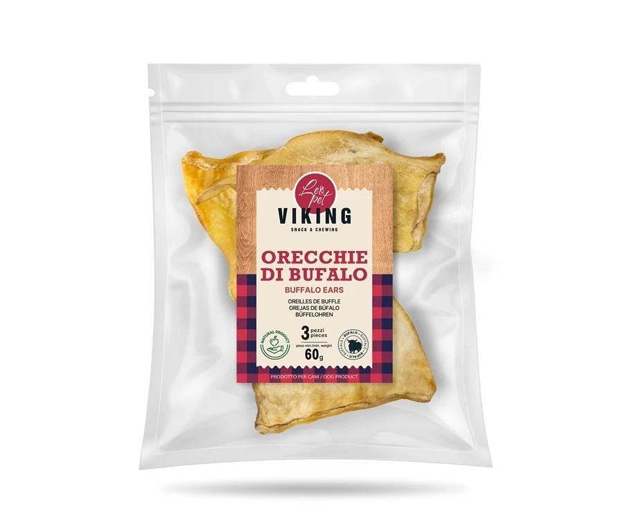 Recompense si Delicii pentru Caini - Recompense Viking Urechi de Bivol 3 Buc