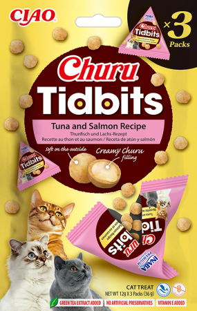 Import - Churu Cat Tidbits Recompense pentru Pisici cu Ton si Somon 3 Buc