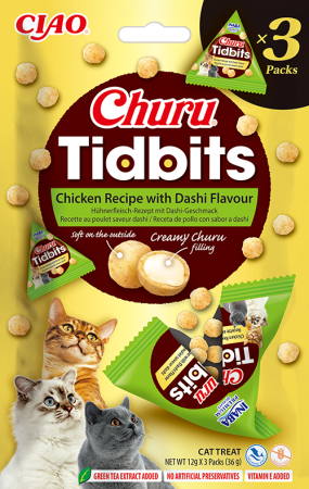 Import - Churu Cat Tidbits Recompense pentru Pisici cu Pui si Dashi 3 Buc