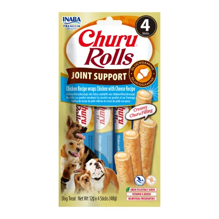 Import - Churu Dog Rolls Joint Support Recompense cu Pui si Branza pentru Caini