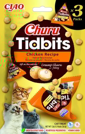 Import - Churu Cat Tidbits Recompense pentru Pisici cu Pui 3 Buc