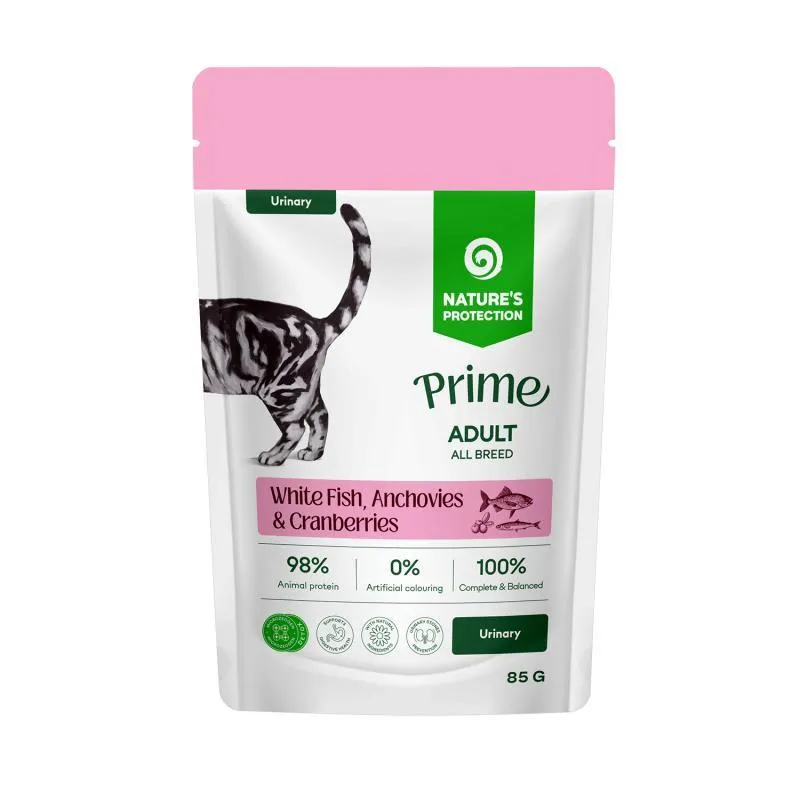 Import - Nature's Protection Prime Urinary cu Peste Alb si Merisoare pentru Pisici 85 Gr