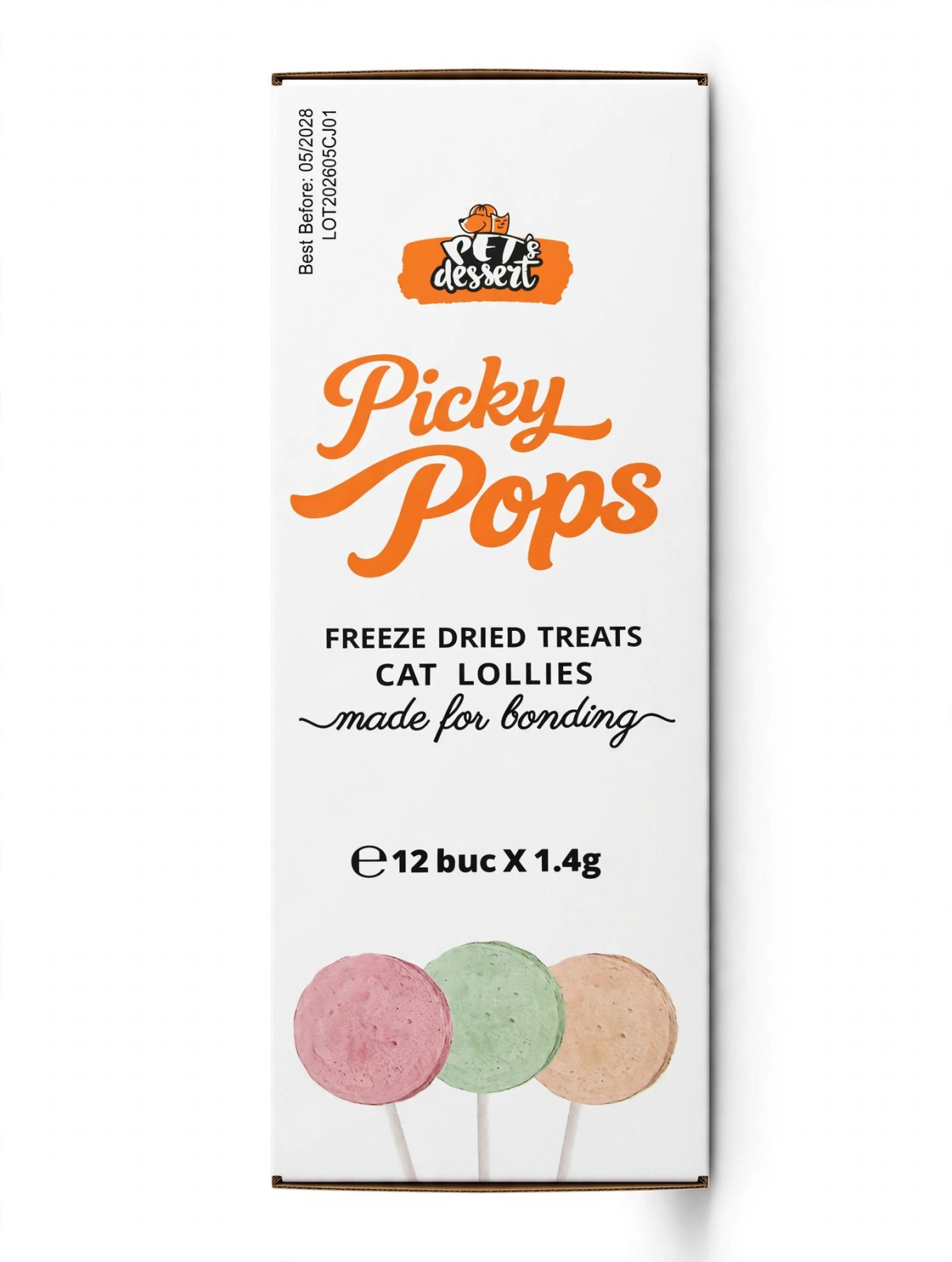 Pet's Dessert Picky Pops Acadele Liofilizate pentru Pisici 3 Arome 12 Buc x 1.4 Gr [1]