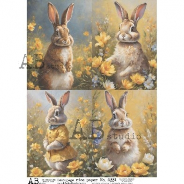 ab-studios-bunny-with-yellow-flowers-hartie-de-orez-a4 [1]