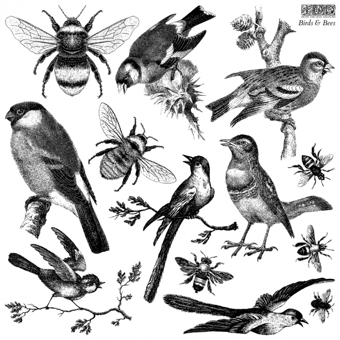 BIRDS & BEES – ștampile decorative IOD [1]