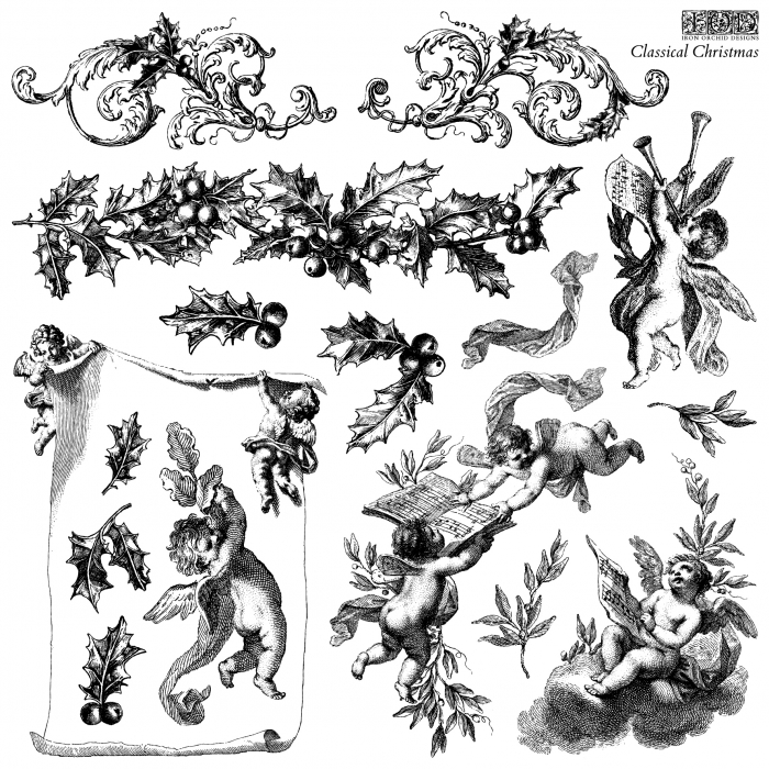 Classical Christmas – ștampile decorative, modele de Crăciun [1]