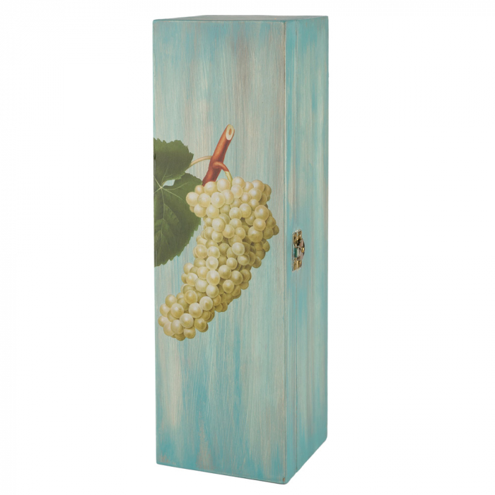 Cutie din lemn pentru sticlă de vin, decorată manual [1]