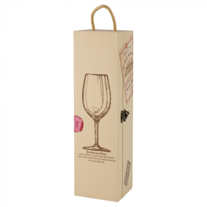 Cutie din lemn pentru sticlă de vin, decorată manual [1]