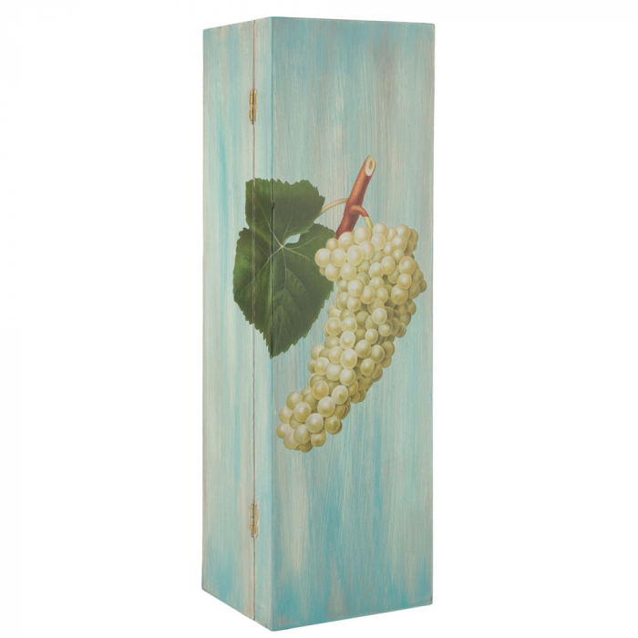 Cutie din lemn pentru sticlă de vin, decorată manual [2]