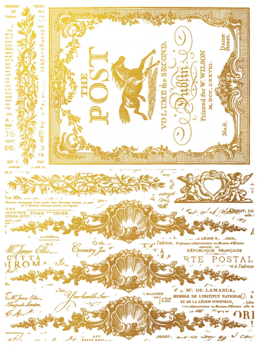 ETIQUETTES – set transfer decorativ cu folie aurie – 4 pagini A3 [4]
