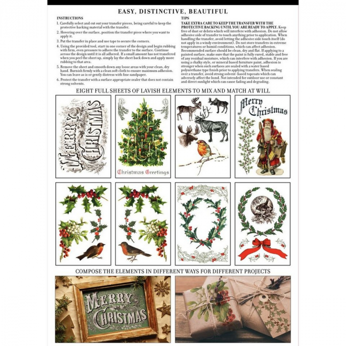 FIGGY PUDDING – transfer decorativ, set de 8 pagini A4 [2]