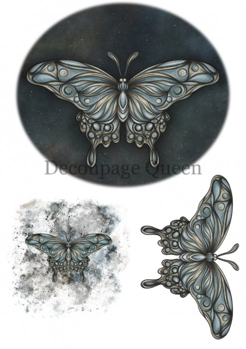 Hârtie de orez Dainty and the Queen Hand Drawn Butterfly [1]