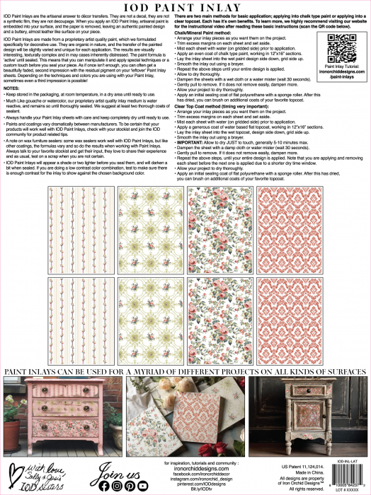 LATTICE ROSE – IOD Paint Inlay – set 8 pagini A3 [6]