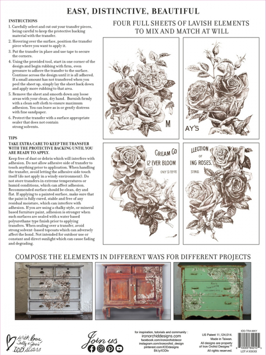 MAY’S ROSES – transfer decorativ – set de 4 pagini A3 [2]
