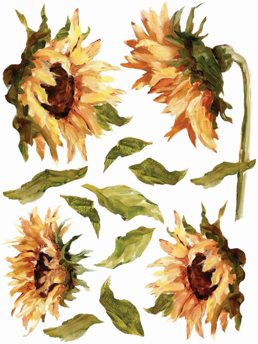 Transfer Decorativ PAINTERLY FLORALS - Set 8 Foi A3 pentru Mobilier și DIY [7]