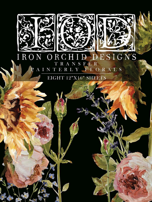 Transfer Decorativ PAINTERLY FLORALS - Set 8 Foi A3 pentru Mobilier și DIY [1]