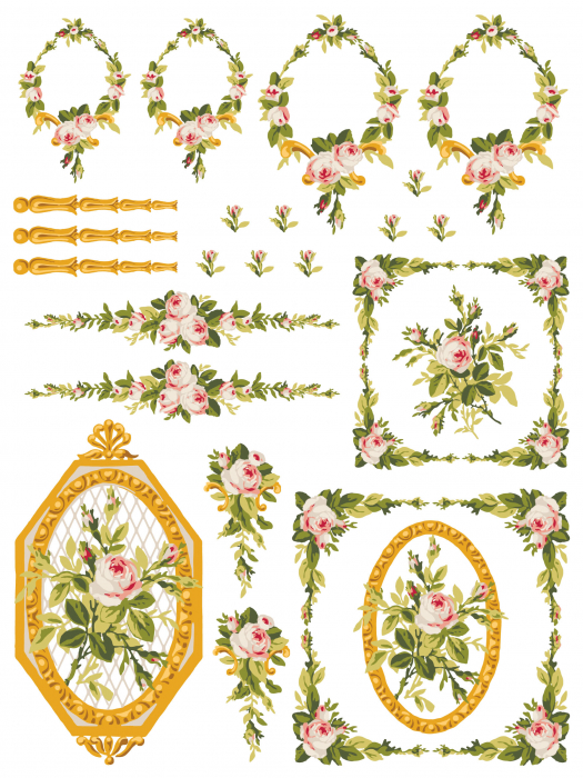 PETITE FLEUR PINK – IOD Paint Inlay – set 4 pagini A3 [4]