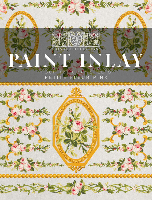 PETITE FLEUR PINK – IOD Paint Inlay – set 4 pagini A3 [1]