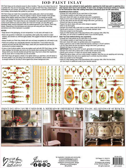 PETITE FLEUR RED – IOD Paint Inlay – set 8 pagini A3 [6]