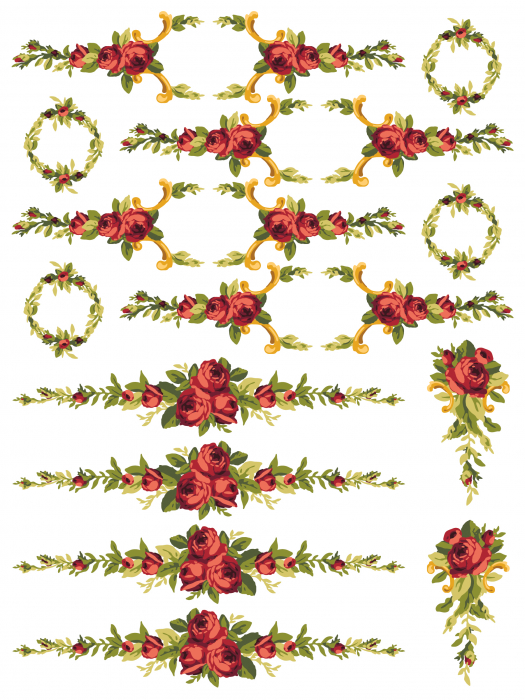 PETITE FLEUR RED – IOD Paint Inlay – set 8 pagini A3 [2]