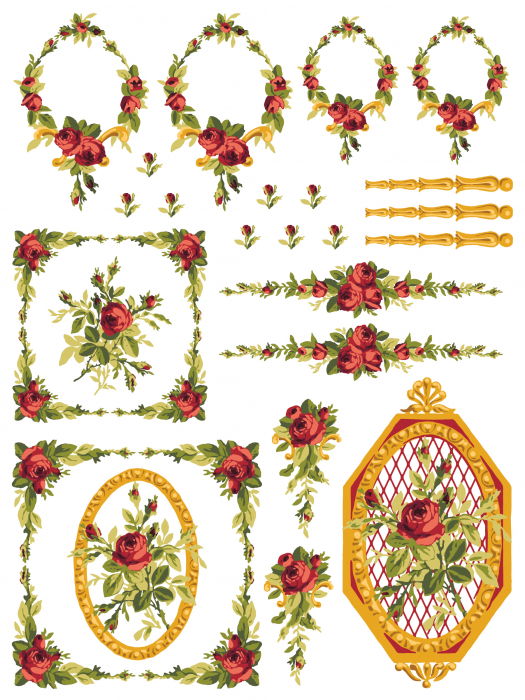 PETITE FLEUR RED – IOD Paint Inlay – set 8 pagini A3 [5]