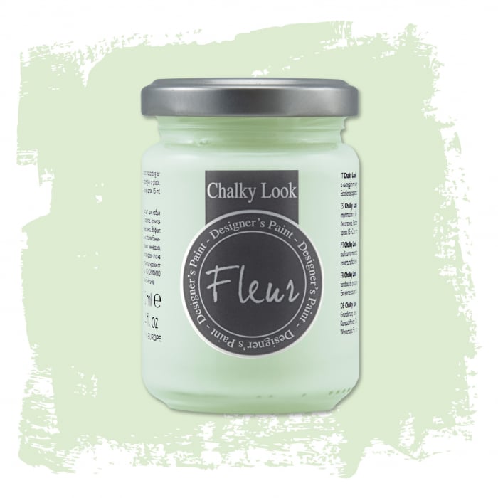 Vopsea Fleur Chalky Look – Miami Milk, verde pastel deschis, finisaj ultra-mat, ideală pentru mobilier și decor vintage [1]