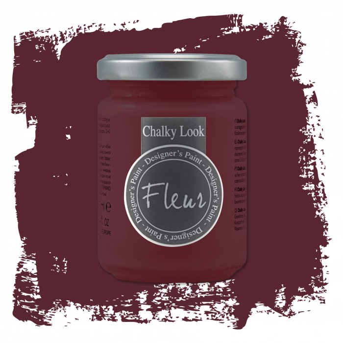 Vopsea Fleur Chalky Look – Porto Red, roșu grena, finisaj ultra-mat, ideală pentru mobilier și decor elegant [1]