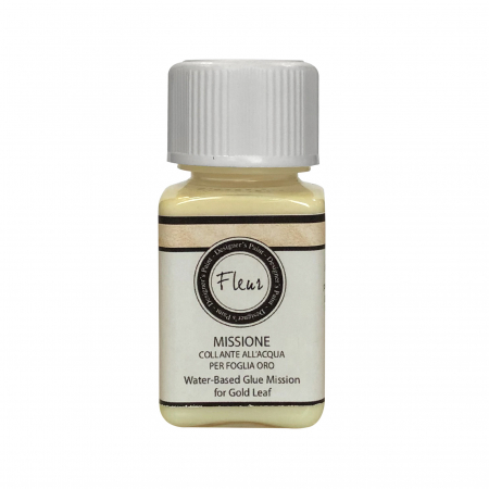 FLEUR PAINT - GAMA COMPLETĂ DE VOPSELE ȘI FINISAJE PREMIUM - Fleur Missione all’Acqua – Adeziv Foi Metalice 50 ml, Pe Bază de Apă
