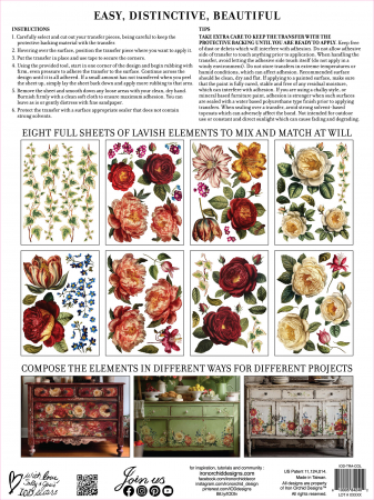 COLLAGE DE FLEURS transfer decorativ – set de 8 pagini A3 [9]