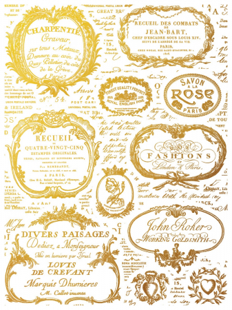 ETIQUETTES – set transfer decorativ cu folie aurie – 4 pagini A3 [1]