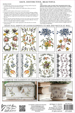 FAIRYTALE FLORALS – set transfer decorativ IOD – 8 pagini A4 [9]