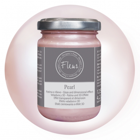 VOPSELE FLEUR – GAMA COMPLETĂ PENTRU DECOR CREATIV - Vopsea Perlată Fleur Cipria 125 ml – Roz Pudrat Sidefat