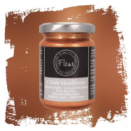 Fleur - Culori Metalizate - Vopsea Metalizată Fleur Cooper Club 130 ml – Finisaj Cupru Calduros
