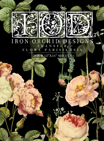 IOD (Iron Orchid Designs) - FLORA PARISIENSIS transfer decorativ – set de 4 pagini A3