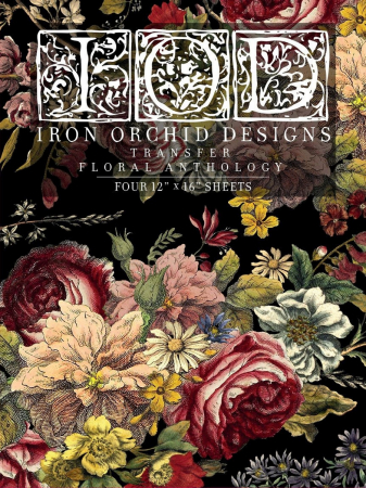 IOD (Iron Orchid Designs) - FLORAL ANTHOLOGY transfer decorativ – set de 4 pagini A3